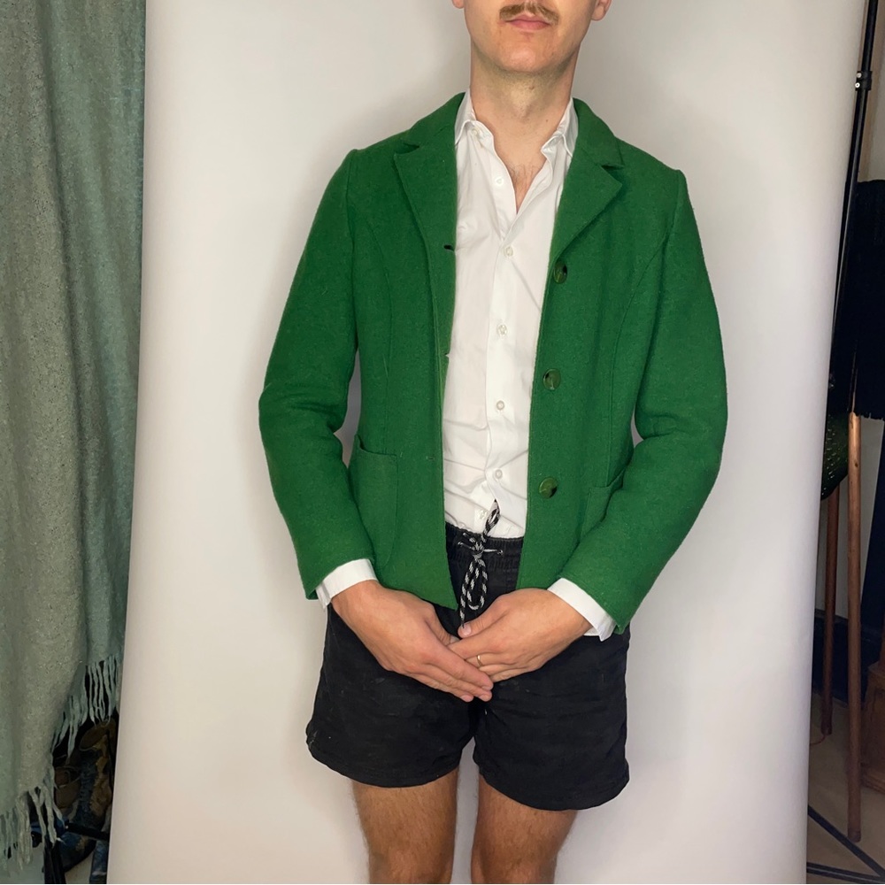 Kelly Green Wool Blazer Fall Jacket | Unisex